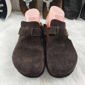 Guoluofei Women’s Size 40 9 Us Chocolate Brown Suede Mules Clogs Slip-ons